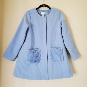Chasing Fireflies Girls Size 14 Baby Blue Coat Jacket Quilted Lining Classic